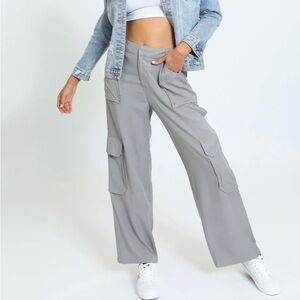 REWASH wide leg pants in grey